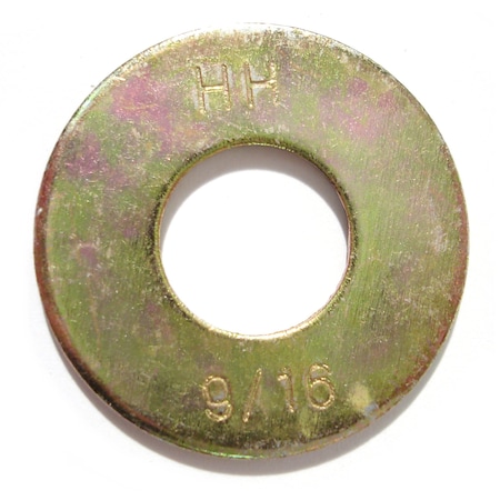 Midwest Fastener Flat Washer, For Screw Size 9/16" , Steel Zinc Yellow Finish, 10 PK 08200